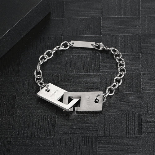 Stainless Steel 808bass Square Buckle Trend Bracelet