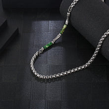 Load image into Gallery viewer, Stainless Steel Green Shell Bamboo Joint Splicing Pearl Chain Necklace