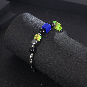 Stainless Steel Retro Three-dimensional Square Pearl Bracelet