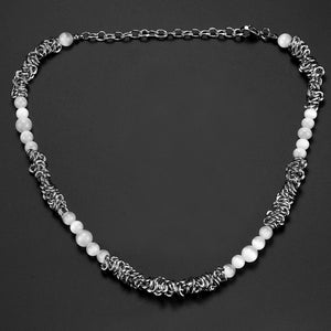 Stainless Steel Cat's Eye Stone Knot Trend Necklace