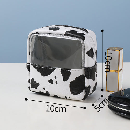 Cow print anti-makeup bag Large capacity portable toiletries bag Portable travel bag Toiletries storage bag