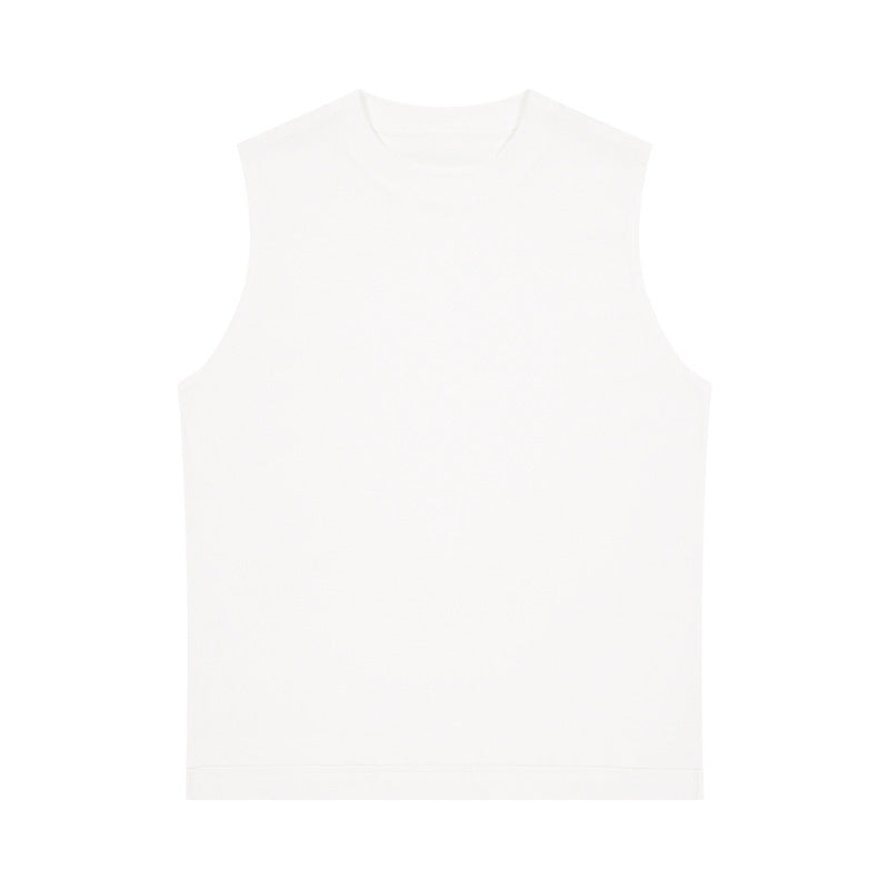 Spring and summer new trend 230g cool vest men's sports basketball round neck loose vest sleeveless men's T-shirt