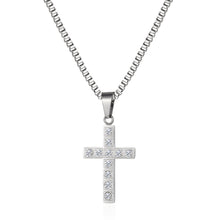 Load image into Gallery viewer, Stainless Steel Diamond Cross Hip Hop Pendant Necklace