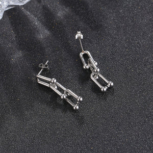 Stainless Steel Horseshoe Buckle U-shaped  Minimalist Drop Earring