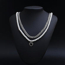 Load image into Gallery viewer, Stainless Steel Love Aritificial Pearls Fashion Necklace