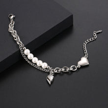 Load image into Gallery viewer, Stainless Steel Love Aritificial Pearls Fashion Bracelet