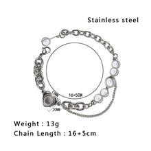 Load image into Gallery viewer, Stainless Steel INS Style Reflective Pearl Heart Splicing Trend Bracelet
