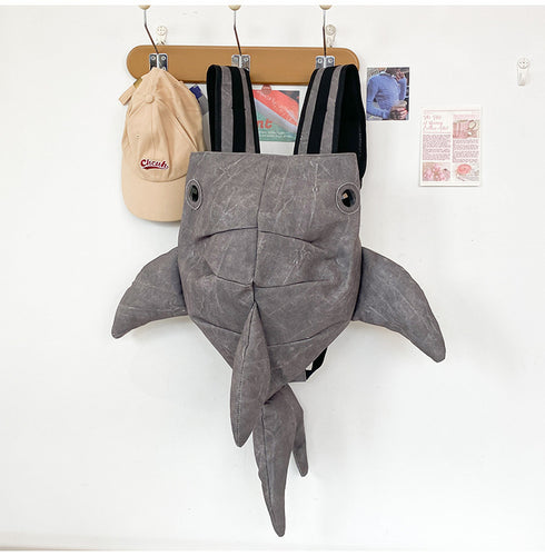 Personality cool cool shark backpack new fashion cool leisure schoolbag large capacity travel backpack for men and women