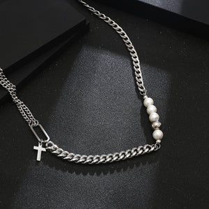 Stainless Steel Cross Splicing Cross Neckalce