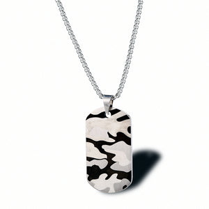Stainless Steel Geometry Camouflage Pattern Trend Pendant Necklace