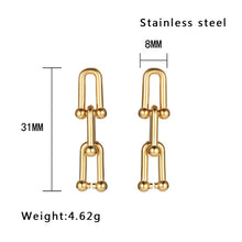 Load image into Gallery viewer, Stainless Steel Horseshoe Buckle U-shaped  Minimalist Drop Earring