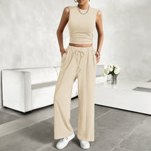 Load image into Gallery viewer, Di Yun women&#39;s spring and summer leisure round neck sleeveless shirt and trousers two-piece set