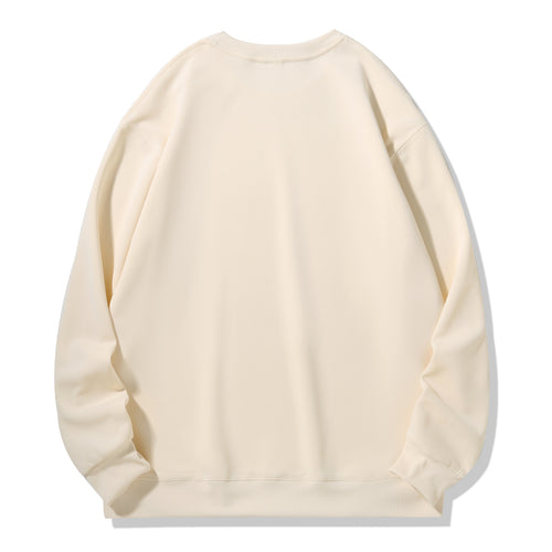 cotton hoodie men and women with all casual round neck hoodie spring and autumn slightly off shoulder round neck hoodie pure color simple