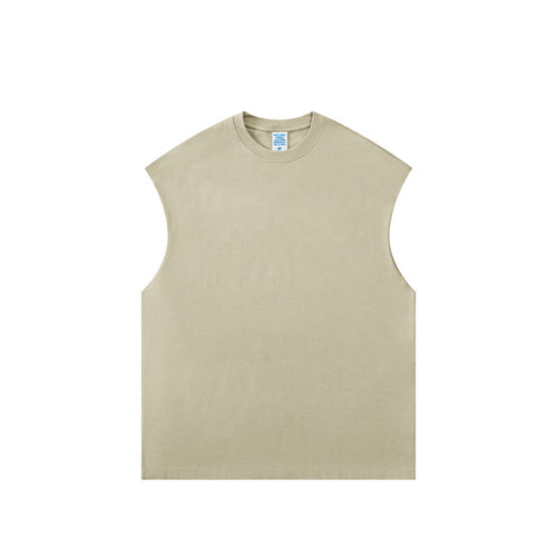 【1+100+100】 Spring and summer heavy 305G earth color FOG sleeveless vest men's top