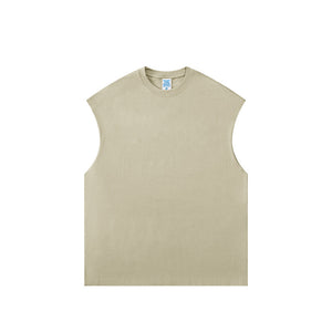 【1+100+100】 Spring and summer heavy 305G earth color FOG sleeveless vest men's top