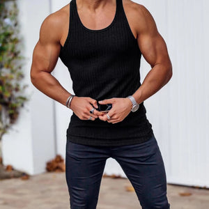 Summer men's fitness vest Sleeveless quick-drying sports vest solid color slim-fit high elastic cool breathable tight top