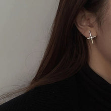 Load image into Gallery viewer, Stainless Steel Male and Female Personality Diamond Cross Earring