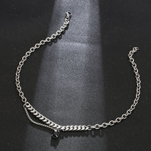 Load image into Gallery viewer, Stainless Steel Black Gemstone Men And Women Minimalism Necklace
