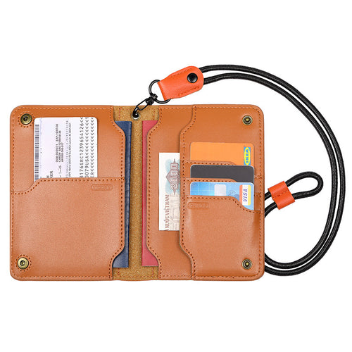 Leather multi-functional passport bag cover overseas business trip card ID bag Travel ticket storage passport holder