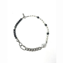 Load image into Gallery viewer, Stainless Steel Retro Black Gallstone Spliced Pearl Necklace