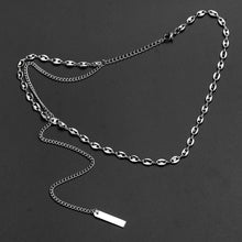 Load image into Gallery viewer, Stainless Steel Pig Nose Chain Tassel Square Trend Pendant Necklace