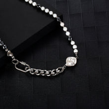 Load image into Gallery viewer, Stainless Steel Retro Black Gallstone Spliced Pearl Necklace
