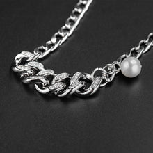 Load image into Gallery viewer, Stainless Steel Inlaid Diamond Pearls Necklace
