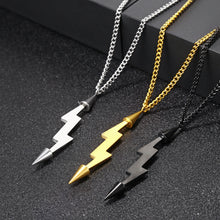 Load image into Gallery viewer, Stainless Steel Lightning Minimalism Necklace
