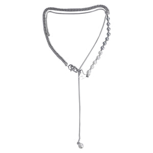 Stainless Steel Butterfly Pearls Splicing Necklace