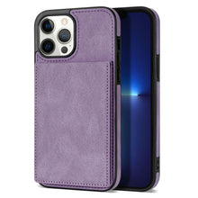 Load image into Gallery viewer, Suitable for iPhone14Pro flip card mobile phone protection case Apple 13 solid color skin up and down open phone case