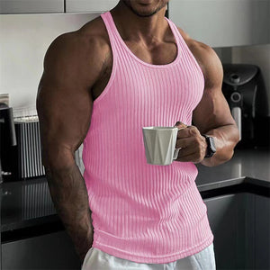 Summer men's fitness vest Sleeveless quick-drying sports vest solid color slim-fit high elastic cool breathable tight top