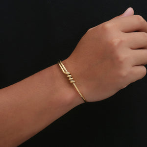 Stainless Steel European and American Fashion Geometric C-shaped Wrapped Knot Bracelet