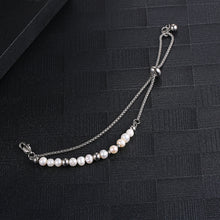Load image into Gallery viewer, Stainless Steel Irregular Natural Pearl Double Layer Delicate Bracelet