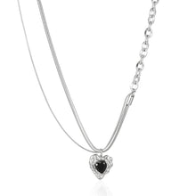 Load image into Gallery viewer, Stainless Steel Irregular Black Love Minimalism Pendant Necklace