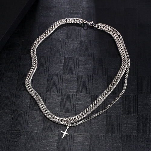 Stainless Steel Cross Minimalism Splicing Fashion Necklace