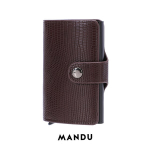 MANDU new fashion men's RFID business card bag pocket coin wallet man