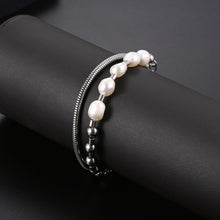 Load image into Gallery viewer, Stainless Steel Irregular Pearls Trend Fashion Bracelet