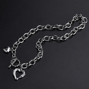 Stainless Steel Hollow Heart INS Minimalist Cold Style Necklace