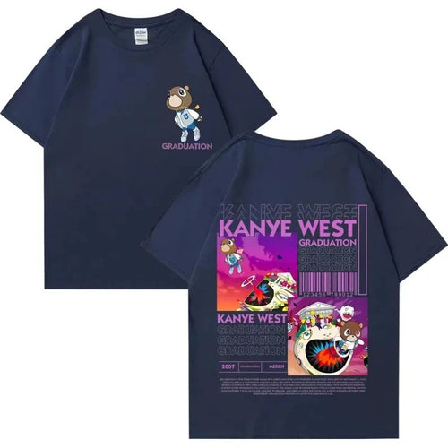 Kanye West Graduation Bear double-sided printed T-shirt for men