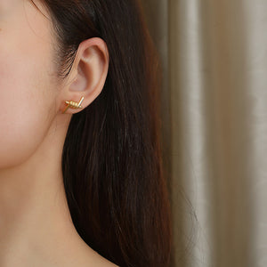 Stainless Steel Europe And America Tie A Knot Fashion Stud Earring