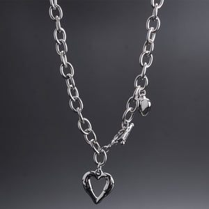 Stainless Steel Hollow Heart INS Minimalist Cold Style Necklace