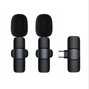 Cross-border foreign trade explosive one tow two collar microphone computer outdoor live noise reduction wireless Bluetooth mini microphone