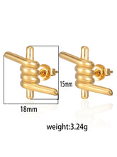 Load image into Gallery viewer, Stainless Steel Europe And America Tie A Knot Fashion Stud Earring