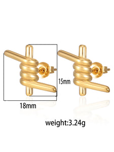Stainless Steel Europe And America Tie A Knot Fashion Stud Earring