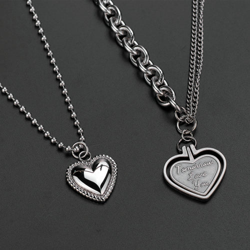 Stainless Steel European And American Retro Love Trend Pendant Necklace