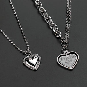 Stainless Steel European And American Retro Love Trend Pendant Necklace