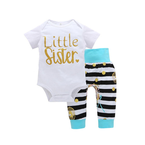2018 summer new children's short sleeve style baby girl printing two-piece spot set cross-border manufacturers direct approval - Critique Clothing - 