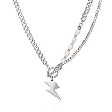 Load image into Gallery viewer, Stainless Steel Lightning Pearls Minimalism Fashion Necklace