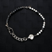 Load image into Gallery viewer, Stainless Steel Retro Black Gallstone Spliced Pearl Necklace