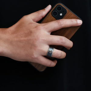 Stainless Steel Open Cross Minimalism Fashion Ring